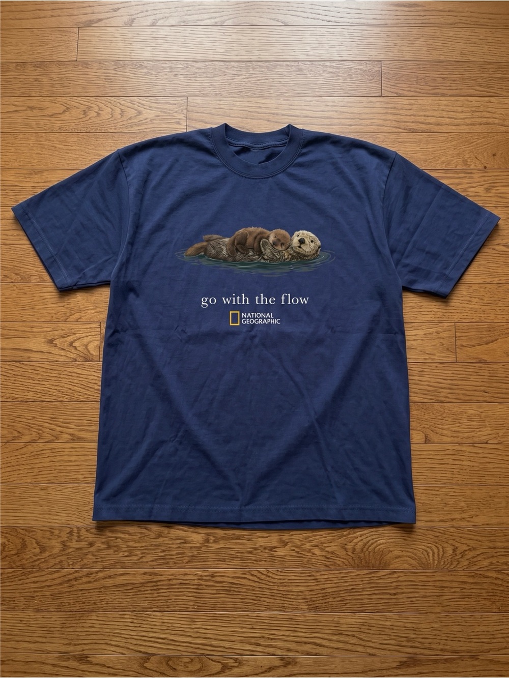 National Geographic Go With The Flow Sea Otters Navy Graphic T-Shirt